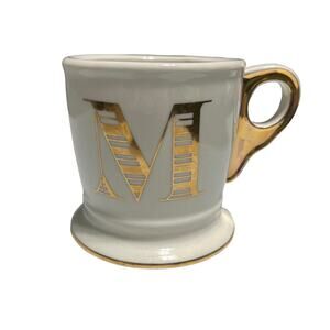 Anthroplogie Gold M  Monogram Mug